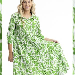 Hayman Green Collar Midi Dress $99
100% Organic Cotton
Sizes: 10, 12, 14, 16, 18, 20, 22

Description: Add some summer flair to your wardrobe with our gorgeous Hayman dress! This eye-catching piece features a playful mix of print and colour, making it ideal for sunny days out. With its relaxed fit, tiered skirt, classic button up collar, three-quarter sleeves, and breathable fabric, you’ll stay comfortable and stylish all season long.
* Cotton Voile
* Cold handwash
* Classic collar
* 3/4 sleeves
* Midi-length

🇮🇳 Country of Origin: India

🛍️ Orders over $100 receive free postage. Orders placed before midday will be sent same day, order received after midday will be posted the following day. 

🎁 First 15 orders received an Orientique Cotton Bag, be quick these will sell out fast!

💻 https://www.divalinas.com.au/buy/dresses/orientique-hayman-green-collar-midi-dress